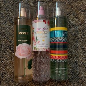 Bath & Body Works Mist Trio - Pink, Green, Clear